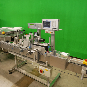 Samoprzylepna etykieciarka MR Etikettiertechnik model MR 413 do fiolek, butelek itp.