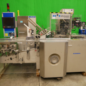 Uhlmann C-130 horizontal cartoning machine for blisters, 120 cartons/min.