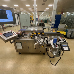 Bausch + Ströbel ESA 1010 self-adhesive labelling machine for ampoules, vials, etc., 18,000 pcs/hr
